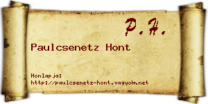 Paulcsenetz Hont névjegykártya